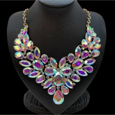 Thanks For Stopping By! While You're Here Please Take A Look At The Other Items In My Shop. Bundle And Save! About This Item: Necklace Iridescent Lavender Pink Violet White Glass Rhinestone A/B Thank You For Looking! Condition: New With Tags Elegant Purple Rhinestone Necklace For Party, Iridescent Crystal Necklaces For Party, Purple Crystal Rhinestone Necklace For Party, Accessories Inspiration, Lavender Pink, Jewelry Necklace, Doll Accessories, White Glass, Womens Jewelry Necklace