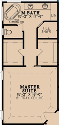 the floor plan for a master suite