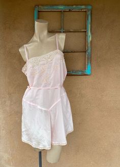 Vintage Slip Dress For Wedding Night, Vintage Pink Slip Dress For Daywear, Vintage Style Summer Night Slip Dress, Vintage Pink Sleepwear, Pink Vintage Sleepwear, Vintage Summer Sleepwear, Vintage Pink Sleepwear For Pajama Party, Vintage Slip Dress For Spring Loungewear, Spring Vintage Slip Dress For Loungewear