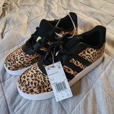 Brand New Cheetah Print Breaknet 2.0 K Addidas Shoes. Size 6.5y Size. Fits Like A Size 7 Womens. Adidas Black, Black Adidas, Cheetah Print, Adidas Shoes, Adidas Women, Womens Shoes Sneakers, Black And Brown, Shoes Sneakers, Size 7