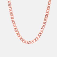 18k Rose Gold Vermeil Curb Chain Necklace 22 inch Gold Chain Necklaces, Rose Gold Chain Necklace, Gold Curb Chain, Curb Chain Necklace, Unisex Necklace, Rose Gold Chain, Necklace Rose, Chain Necklaces, Gold Dipped