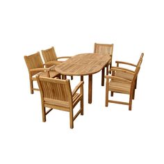 a wooden table with six chairs around it