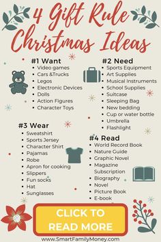 the ultimate christmas gift guide info sheet for kids to use on their own holiday gifts