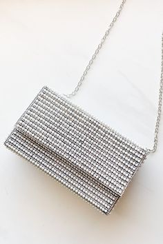 Going To The Chapel Clutch - ShopSpoiled Chic Silver Clutch With Pearl Handle, Glamorous Silver Evening Bag With Pearl Handle, Silver Pearl-embellished Clutch For Evening, Glamorous Wedding Clutch With Chain Strap, Silver Clutch With Pearl Handle For Events, Silver Wedding Bag With Chain Strap, Glamorous Silver Bag For Wedding Guest, Chic Wedding Bags With Bling, Silver Clutch With Chain Strap For Wedding