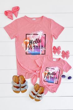 Mom & Me - Hello Summer Tie Top Mommy Outfits, Farm Clothes