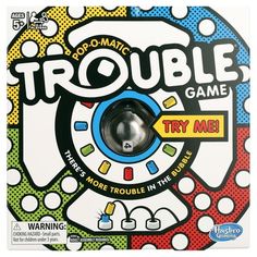 the trouble game is designed to look like it's about to be hit by an object