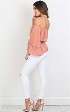 Off Shoulder Flare Sleeve Ruffled Belt Peplum Silk Satin Slip Blouse Shirt Top - Uniqistic.com Casual Off-shoulder Ruffle Tops, Off-shoulder Top With Ruffle Hem For Summer, Off-shoulder Tops With Ruffle Hem For Summer, Summer Long Sleeve Off-shoulder Top With Ruffles, Summer Off-shoulder Top With Long Sleeves And Ruffles, Summer Off-shoulder Top With Ruffle Hem, Trendy Off-shoulder Top With Ruffles And Long Sleeves, Fall Ruffled Off-shoulder Top, Fitted Feminine Top With Ruffle Hem