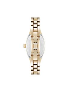 Delicate and elegant, this vintage-inspired bangle watch features a unique cushion shaped case and diamond accented dial. • Band Length: 7"• Case width: 23mm• Band width: 12mm Gold Diamond Watch With Skeleton Rectangular Dial, Classic Diamond Watch With Metal Round Dial, Elegant Adjustable Watch With Round Dial, Classic Metal Diamond Watch With Round Dial, Elegant Adjustable Jewelry With Round Dial, Elegant Gold Jewelry And Watches With Skeleton Dial, Timeless Watches With Diamond Hour Markers And Adjustable Fit, Anniversary Jewelry And Watches With Metal Rectangular Dial, Classic Metal Bracelet Strap Watches