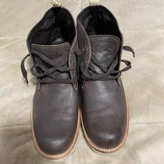 John Varvatos Leather Boots Size: 12 Barely Worn Like New And Clean Condition, There Are No Holes Or Stains, Or Fading. Smoke-Free And Pet-Free Home! Love Offers Brown Moc Toe Lace-up Boots With Leather Footbed, Brown Lace-up Leather Walking Shoes, Winter Leather Shoes With Round Toe, Brown Slip-on Boots With Textured Sole, Leather Lace-up Desert Boots With Leather Footbed, Brown Textured Sole Slip-on Boots, Brown Winter Leather Shoes With Leather Sole, Winter Ankle-high Leather Shoes, Ankle-high Leather Winter Shoes