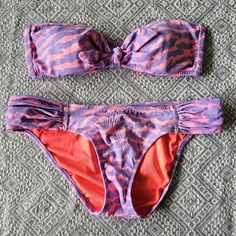 Victoria's Secret Vintage Swimsuit Bandeau Bra Neon Purple Bikini (Set) - Small Condition: Like New Included: Bikini Top, Bikini Bottoms, And (Brand New Straps- Color Is A Bit Brighter Than Bikini Since Never Used) Removable Light Cups. Strapless Purple Swimwear For Summer, Purple Strapless Swimwear For Beach Season, Purple Bandeau Swimwear For Party, Strapless Purple Swimwear For Beach, Purple Bandeau Swimwear For Sunbathing, Purple Stretch Strapless Swimwear, Purple Bandeau Swimwear For Swimming, Purple Fitted Strapless Swimwear, Purple Strapless Stretch Swimwear