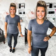 Walk With Me Athletic Tee - Heather Grey Rachel Clark, Styling Guide, Active Top, Watch It, Heathers, Style Guides, Heather Grey, Style Me, Short Sleeve Tee