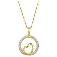 Show your love with this heart diamond pendant. This beautiful pendant necklace is studded with 38 single cut round diamonds in pave setting. The total diamond weight of these pendant is 0.10 carats. All the diamonds are H-I color, I2 clarity. This yellow gold circle pendant will come along with a cable chain. Beautiful Pendant Necklace, Heart Diamond, Circle Pendant Necklace, Gold Circle, Heart Pendant Diamond, Pave Setting, Circle Pendant, Diamond Heart, Heart Of Gold