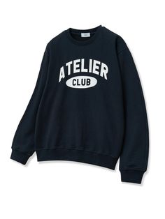 This is a comfortable casual sweatshirt that is made out of cotton blend fabric. With graphic logo print on the front chest that gives a bold look, it has a unique and trendy mood.- Logo print on the chest- Ribbed cuff, hem and neckline- Oversized silhouette Atelier Logo, Graphic Logo, Oversized Silhouette, Casual Sweatshirt, Logo Print, Making Out, Cotton Blend, Cuff, Top Outfits