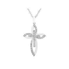 Walk with faith when you don this diamond petal double cross pendant necklace from Boston Bay Diamonds. Click on this JEWELRY & WATCHES GUIDE to learn about fit, styles, materials and more! Walk with faith when you don this diamond petal double cross pendant necklace from Boston Bay Diamonds. Click on this JEWELRY & WATCHES GUIDE to learn about fit, styles, materials and more! FEATURES Chain length: 18 in. Chain type: rope Metal: sterling silver Plating: rhodium Finish: polished Packaging: boxed Cross Pendant Necklace, Chain Lengths, Cross Pendant, Chain Length, Boston, Jewelry Watches, Diamonds, Plating, Packaging