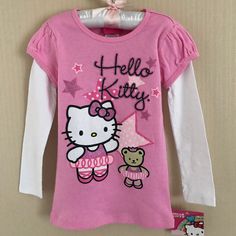 In Pink. Product Features Crew Neck Long Sleeves Glitter Graphics Fabric & Care Cotton, Polyester Machine Wash Imported Sanrio Shirts, Hello Kitty Ballerina, Sanrio Clothes, Long Sleeve Sequin Top, Ballerina Pink, Harajuku Fashion Street, Top Girls, Glitter Graphics, Pink Tee