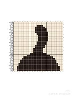 a cross stitch pattern with a silhouette of a man in black and white squares on it