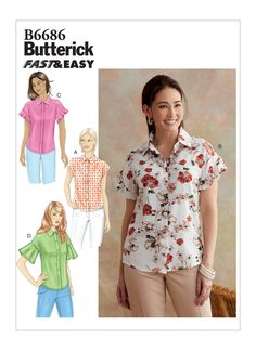 a women's blouse and pants sewing pattern