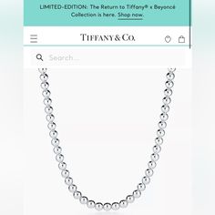 Brand New Tiffany & Co Ball Necklace In Silver! See Matching Earrings In Previous Post For Perfect Gift Pairing! Brand New, Never Worn Selling Because Unable To Return Due To Expired Return Policy. Elegant, Classic For Many Occasions! Timeless Single Strand Silver Jewelry, Luxury Everyday Silver Single Strand Jewelry, Luxury Silver Jewelry With Polished Beads, Timeless Silver Necklace With Round Beads, Timeless Silver Round Bead Necklaces, Elegant Jewelry With Silver Chain And Round Beads, Formal Sterling Silver Necklace With Round Beads, Elegant Silver Necklace With Polished Beads, Fine Jewelry Silver Necklace With Round Beads