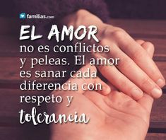 a person holding their hands together with the words el amor in spanish above them