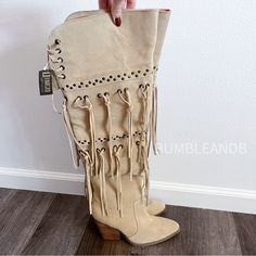 Nwob Dingo Witchy Woman Over The Knee Western Boots Women’s 8 Brand New, No Box They Do Have Some Black Marks On Them That Could Likely Be Cleaned Will Ship With Care No Order Cancellations Leave Them Spellbound When You Step Out In The Dingo Witchy Woman Knee-High Fringe Boots. Pull-On Boot With Zipper Closure. Suede Leather Upper With Fringe Detailing Along The Boot Shaft. Man-Made Lining And Insole. Stacked Boot Heel With Man-Made Outsole. Western Parties, Western Boots Women, Fringe Boots, Witchy Woman, Pull On Boots, Boots Women, Western Boots, Over The Knee Boots, Over The Knee