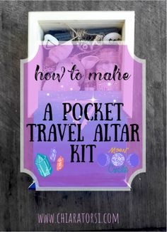 Traveling Altar Diy, Travel Witch Altar, Travel Alter Diy, How To Make A Travel Altar, Diy Travel Altar, Travel Altar Witchcraft Diy, Travel Alter Ideas, Travel Witch Kit, Travel Altar Ideas