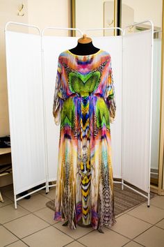 One of a kind, 100% handmade pure silk abstract maxi sheer flowing dress, for women. Colorfull: green, pink, blue. With long sleeves. Perfect as summer clothing, cruise, party.

Size - M-XL, exact parameters of the dress at the shop

-100% pure silk, chiffon, very pleasant to the body, main colors green, pink, blue. Abstract print.
- Handmade.
- Perfect for summer and cruise
- Unique and One of a kind. It won't happen again as I used all the pieces of such fabric. Colorful Bohemian Long Sleeve Maxi Dress, Flowy Silk Maxi Dress With Long Sleeves, Green Silk Long Sleeve Maxi Dress, Flowy Silk Long Sleeve Maxi Dress, Colorful Long Sleeve Bohemian Dress, Multicolor Silk Maxi Dress For Festivals, Green Flowy Long Sleeve Kaftan, Silk Long Sleeve Maxi Dress For Vacation, Bohemian Long Sleeve Silk Maxi Dress