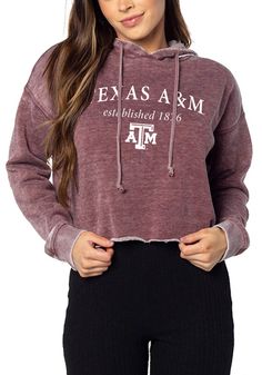 Wear your Aggies spirit with pride in this Texas A&M Aggies Long Sleeve Hoodie! Fight off the chill in this Texas A&M Womens Maroon Campus Hooded Sweatshirt. This Aggies Long Sleeve Hoodie features a screen print team name and logo. Burnout wash fleece, Drawstring hood, Raw edge hem, Ribbed cuffs, 60% Cotton - 40% Polyester, 4 Collegiate Long Sleeve Top With Drawstring Hood, Collegiate Fall Hoodie Relaxed Fit, Collegiate Hoodie With Relaxed Fit For Fall, Collegiate Crew Neck Top With Drawstring Hood, Cotton Tops With Drawstring Hood For College, Collegiate Top With Drawstring Hood For Sports Season, Varsity Style Tops With Drawstring Hood For College, Hooded Tops For Fall, Relaxed Fit Hoodie For College