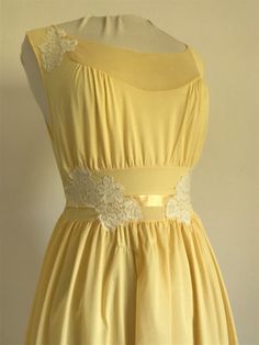 Vassarette Vintage Yellow Peignoir S NightGown Lingerie Slip Chemise Belt | eBay Nightgown Lingerie, Slip Lingerie, Lingerie Slip, Lingerie Dress, Vintage Yellow, Night Gown, Sleep, Ribbon, Slip On