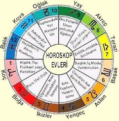 the horoscope for every zodiac sign is shown in different colors and sizes, including numbers