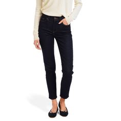 Mom - Oliver - Dark Blue Classic Relaxed Fit Winter Jeans, Classic Winter Denim Bottoms, Classic Denim Blue Bottoms For Fall, Classic Denim Bottoms For Winter, Classic Winter Cotton Jeans, Classic Cotton Jeans For Winter, Classic Winter Jeans For Everyday, Classic High Rise Jeans For Winter, Classic High-rise Jeans For Winter