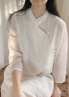 White Chinese Button Cotton Shirt Tops Side Open SpringFabric: Cotton BlendedSize & Fit: Fit: This garment fits true to size.Length: Size S measures 26.91"from shoulder to hemBust: Great for any cup size. Waist: Loose Fit. Comfortable room throughout midsection.Hip: Loose Fit - room for hips. Hand Wash Cold. Stand Collar Blouse With Buttons For Summer, Summer Blouse With Stand Collar And Buttons, White Stand Collar Top For Summer, White Summer Top With Stand Collar, Cotton Blouse With Relaxed Fit And Stand Collar, Relaxed Fit Cotton Blouse With Stand Collar, Casual White Blouse With Stand Collar, White Stand Collar Tops For Daywear, White Half Sleeve Blouse With Buttons