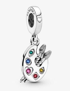 Pandora Artist's Palette Dangle Charm - Fifth Avenue Jewellers Blue Crystals Stones, Artist Palette, Pandora Bracelets, Dangle Charms, Diy Pendant, Pandora Jewelry