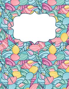 a colorful floral background with an empty space for the text in the center, surrounded by leaves and flowers