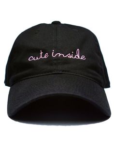 Cute Inside cap Cute Caps, Pink Embroidery, Love Hat, Dad Caps, Black Cap, Head Accessories, Cute Hats, Ball Cap