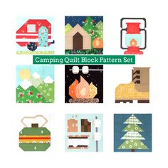 the camper quilt block pattern set