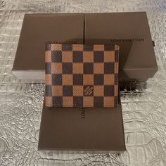 Inspired Mens Wallet Brown Checkered, Mens Wallet, Free Giveaway, Wallet Men, Louis Vuitton Damier, Louis Vuitton, Wallet, Pattern