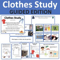 clothes study guide with pictures and text