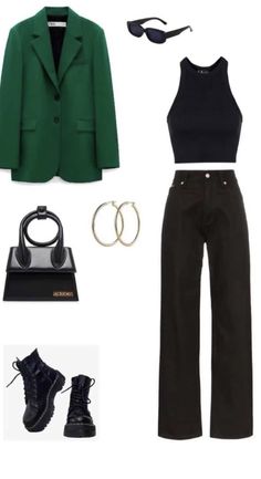 Chique Outfit, Kleidung Diy, Green Blazer, Modieuze Outfits, Mode Inspo, Mode Streetwear, Mom Outfits, Lookbook Outfits, Winter Fashion Outfits