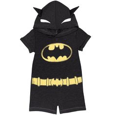 Come join Batman and all the DC Comics superheroes on their exciting comic book adventures! Dressed in this Batman Short Sleeve Romper your kid will team up with the Dark Knight and his sidekick Robin to protect Gotham City from villains like the Joker, the Riddler, and Catwoman. Your little hero will look so cool and stylish in this Batman Justice League Costume Romper. Size: 3-6 months. Color: black. Gender: male. Age Group: infant. Pattern: Fictitious Character. Material: Cotton. Superhero Emblems, Toddler Boy Costumes, Justice League Costumes, Justice League Batman, Baby Batman, Newborn Baby Boys, Superhero Batman, Dc Comics Superheroes