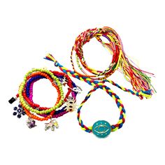 Bright and Joyful, Cheerful Arm Candy Bracelet Set - Weather resistant bracelet mix - Manually knotted - Weightless and soundless - Fits most, small to large wrists Included: - Elastic Seed Beads Colorful Bracelets - Set of 5 - Wire adjustable bracelets or Hilitos Colored & Neon Mix, set of 3 or 5 depending on model - Sets varies upon selection, some includes randomly selected charms, focus piece and manually sewed words Bohemian Adjustable Charm Bracelet For Friendship, Playful Adjustable Multicolor Friendship Bracelets, Adjustable Assorted Bracelets For Beach, Adjustable Assorted Beach Bracelets, Bohemian Adjustable Bracelets In Assorted Colors, Assorted Adjustable Friendship Bracelets, Hippie Style Bracelets With Adjustable Cord For Friendship, Casual Assorted Friendship Bracelets As Gift, Hippie Style Friendship Bracelet With Adjustable Cord