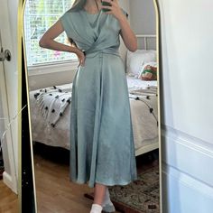 Really Pretty Blue Wrap Dress From Bohme. I Got It For A Wedding But Never Worn It, So Brand New. Blue Wrap Dress, I Got It, Got It, I Got This, A Wedding, Wrap Dress, Color Blue, Wedding Dresses, Midi Dress