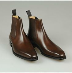 Handmade men brown leather chelsea boots, men ankle leather office boots Office Boots, Chelsea Boots For Men, Brown Leather Chelsea Boots, Gentleman's Wardrobe, Oxford Brogues, Leather Office, Chelsea Boots Men, Boots For Men, Leather Chelsea Boots