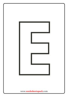 the letter e is made up of squares and rectangles in black on a white background