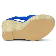 These wedges feature an ankle tie-up and an espadrille heel to add comfort and style to your everyday look. Easy to be paired with your favorite denim jeans, shorts, skirts, and your everyday casual wear! It is great for going out with friends or traveling with families. Wear these sandals and add sweet and casual appeal to you. Please note that color may vary slightly according to monitor settings. Casual Straw Espadrilles With Ankle Strap, Casual Espadrille Wedge Sandals With Ankle Strap, Casual Ankle Strap Espadrille Wedge Sandals, Flat Platform Espadrilles For Beach, Ankle Strap Espadrilles For Beach Season, Casual Ankle Strap Espadrilles For Beach Season, Blue Wedge Sandals For Beach Season, Blue Round Toe Wedge Sandals For Beach Season, Blue Open Toe Espadrille Wedge Sandals