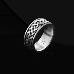 Wedding 925 Sterling Silver Knot Band Rings for Boyfriend, Mens Unique Wedding Promise Band Ring Gifts, Celtic Knot Band Ring Gift For Him 925K Sterling Silver wedding band ring photos are taken with original and every item has handmade engraving details. It's very elegant and classy for everyday use but also can be preferred as a gift for friends and family for an eternal memorial. Product Code: FRYLS202 Product Name: Knot Wedding Ring Metal: Handmade oxidized 925 Sterling Silver Ring (Can also be produced in 14/18/22 carat gold upon request. Weight: 18 - 20 gram ●Knot Silver Ring ●Mens Forever Wedding Band Ring  ● Silver Wedding Rings For Man Ring  ● The best one color is Oxidized Color on this product you can see all details clearly. ● You can use our product daily use there is color op Rings For Boyfriend, Celtic Knot Band, Ring For Boyfriend, Promise Band, Forever Wedding, Man Ring, Sterling Silver Wedding Band, Wedding Promises, Ring Gifts