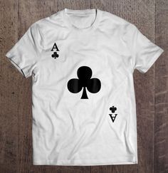 Ace Of Clubs Deck Of Cards Halloween Costume T-shirt Halloween Crew Neck Tops With Logo Print, Crew Neck Tops With Logo Print For Halloween, Halloween Crew Neck T-shirt With Logo Print, Halloween Logo Print Crew Neck T-shirt, Cards Halloween Costume, Ace Of Clubs, Cards Halloween, Club Card, T Shirt Costumes