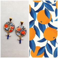 Hand Painted earrings. Greek fruits Citrus Orange earrings. Statment Dangle Colorful Art earrings. Inspirational Greek jewelry gift for her Material used  acrylic paint, lazer cur  wooden earrings , resin, crystal steel elements, agate, hawlite beads size length 4.0cm x with 8,0cm This beautiful pair of painted earrings goes with official and casual clothes and it is suitable for everyday use and special events. Also, it can be the best gift for any occasion (gifts for birthday, anniversary gift, best friend gift, wedding gift, Christmas gift, Easter gift, Mother's Day, business gift, office celebration gift). Your new earrings will be posted with register mail within 1-4 bussiness day after payment is cleared.  Feel free to contact me if you have any question. Thank you for visiting my sh Artistic Orange Jewelry With Matching Earrings, Artistic Orange Dangle Jewelry, Artistic Orange Drop Earrings, Artistic Orange Nickel-free Earrings, Multicolor Fruit Design Earrings For Gift, Orange Fruit Design Earrings As Gift, Hand Painted Orange Earrings As Gift, Artistic Orange Earrings, Artistic Orange Earrings For Gift