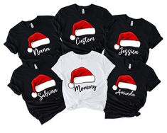 Christmas Matching Custom Shirts,Custom Christmas Santa Hat Name Tshirt,Christmas Family Matching Group Tee,Christmas Party Custom Match Tee *Free shipping over $35. *Please review all size charts displayed in the product images. *Sizing might differ 1" (+-) . We recommend you to size up of you're between two sizes. *All shirts are made with top-of-the-line DTF and pressed with a professional grade heat press. * If you want to add or change anything on the existing design that is displayed in th Christmas Santa Hat, Custom Matches, Christmas Matching, Christmas Family, Family Matching, Christmas Santa, Custom Christmas, Product Images, Size Charts