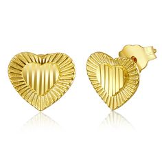 Wellingsale 14k Yellow Gold Heart Stud Earrings (8 X 8mm) Item Type: Stud Earrings Style: Stud Gender: Womens Brand: Wellingsale Metal: Yellow Gold Total Metal Weight: 0.5 Grams Metal Purity: 14k Back Finding: Post With Friction Back Main Stone: No Stone Modified Item: No Item Width: 8mm Item Height: 8mm WELLINGSALE Features: 1. Stunning High Polished Finish 2. Made using only the most premium and pure materials 3. Non tarnish, Stunning Color 4. Comfortable Wearing 6. Durable, user friendly, sim Anniversary Gold Plated Heart Earrings, Valentine's Day Tarnish-resistant Round Earrings, Gold Plated Heart Cut Earrings For Anniversary, Classic Heart-shaped Gold-plated Earrings, Classic Heart-shaped Gold Plated Earrings, Classic Diamond Cut Earrings For Valentine's Day, Classic Gold-plated Heart Earrings, Gold Plated Double Heart Anniversary Earrings, Classic Gold Pierced Heart Earrings