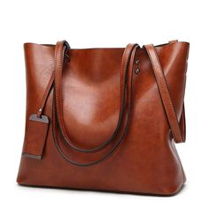 PRICES MAY VARY. MATERIAL: High Quality Greased Leather DIMENSIONS: 12.9"L x 5.1"W x 11.8"H.Suitable for you to carry it in daily-use, such as shopping. dating, working, traveling and so on. INTERNAL:1 side zipper pockets for wallets ,1 middle zipper pockets, 2 compartments open pockets for keys/card. FEATURES: Come with a long removable shoulder strap and unique ornaments,Show elegant lady charm. ALARION has registered US Trademark,the item is ONLY provided by ALARION, We promise to give you th Cheap Brown Bags With Double Handle, Cheap Brown Double Handle Bags, Soft Leather Tote, Pu Leather Bag, Fashion Tote Bag, Leather Handbags Tote, Tote Bag Purse, Leather Bucket Bag, Handbag Straps